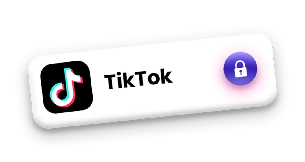 TikTok logo with a security lock icon, representing online safety and parental controls for family connectivity and support.